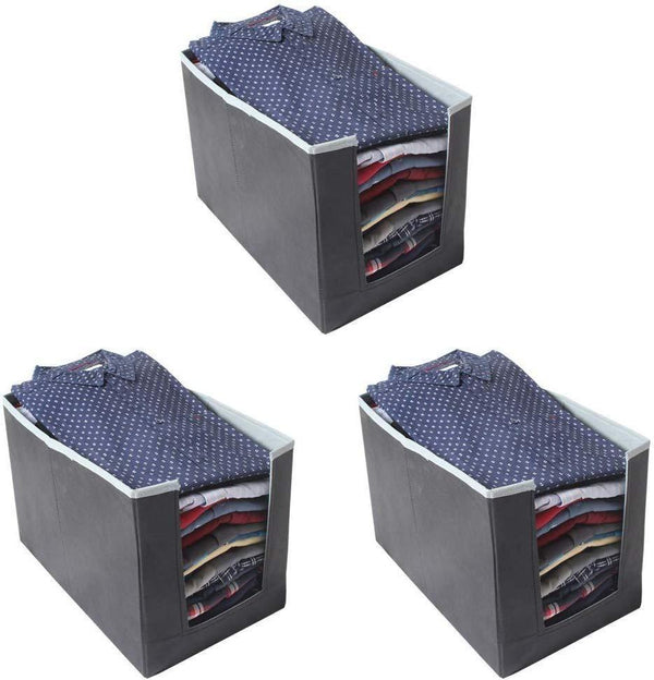 Cloth Organizer - Non Woven Foldable Cloth Organizer ( Pack of 3) - Anu & Alex