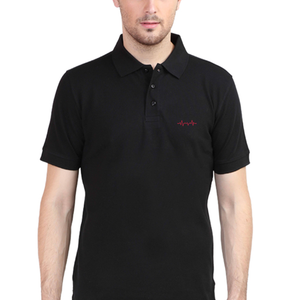 Male Polo Half Sleeve T-Shirt - Heart Beat - Anu & Alex