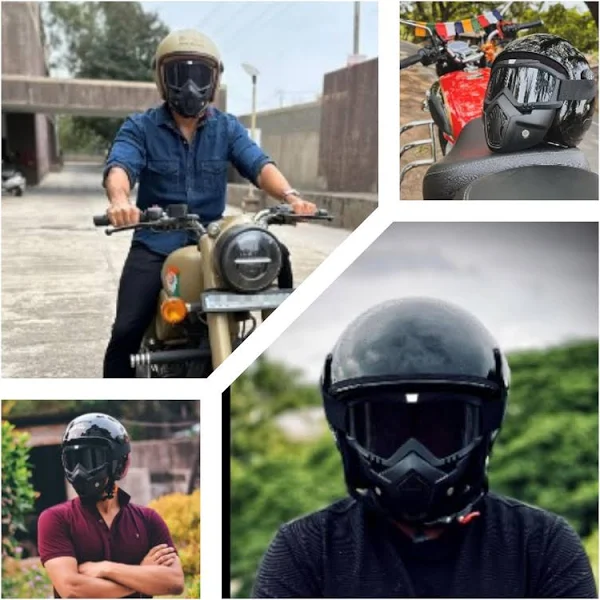 3 in 1 Bike Scoter Motorcycle Protective Goggles Bike Face Mask Bike Face Shield, Clear Visor