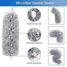 Microfiber Feather Fan Cleaner Mop with Extendable Pole 100 Inch with Anti Scratch Bendable Head Brush for Cleaning High Cobweb Stick High Ceiling Fan