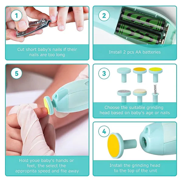 Baby Nail Trimmer File Electric-Safe Baby Nail Clippers