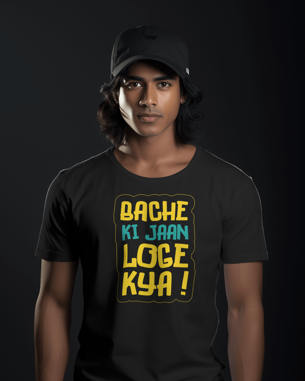 Men Half Sleeves T-Shirt - Bache Ki Jaan - Anu & Alex