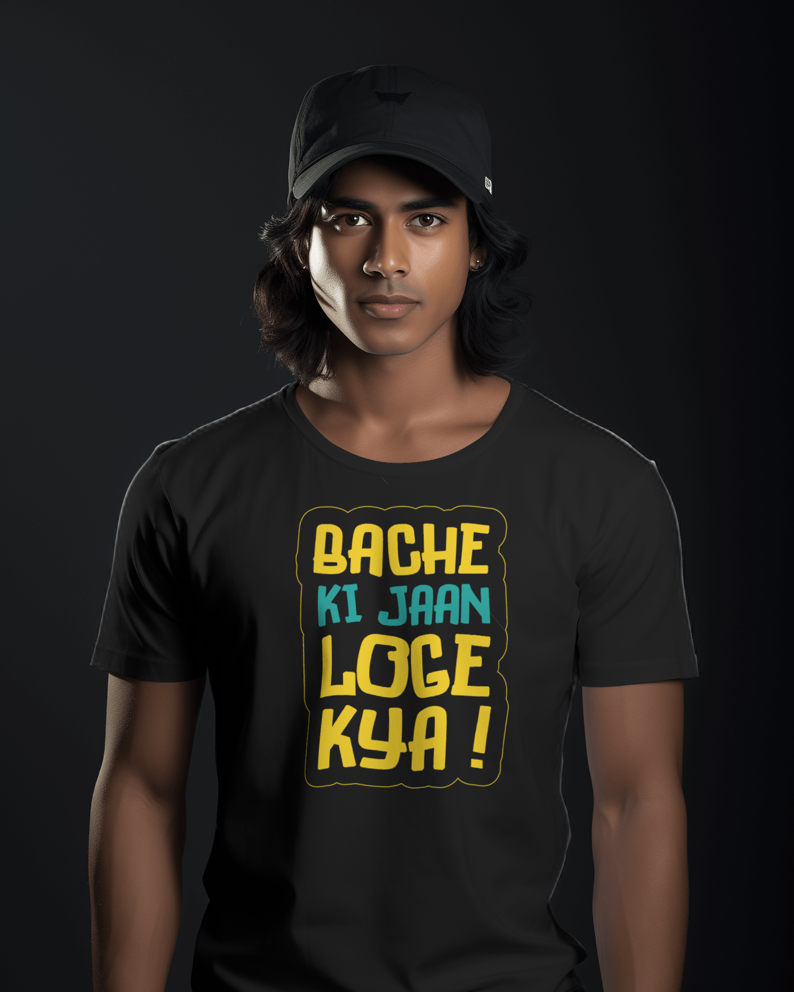 Men Half Sleeves T-Shirt - Bache Ki Jaan - Anu & Alex