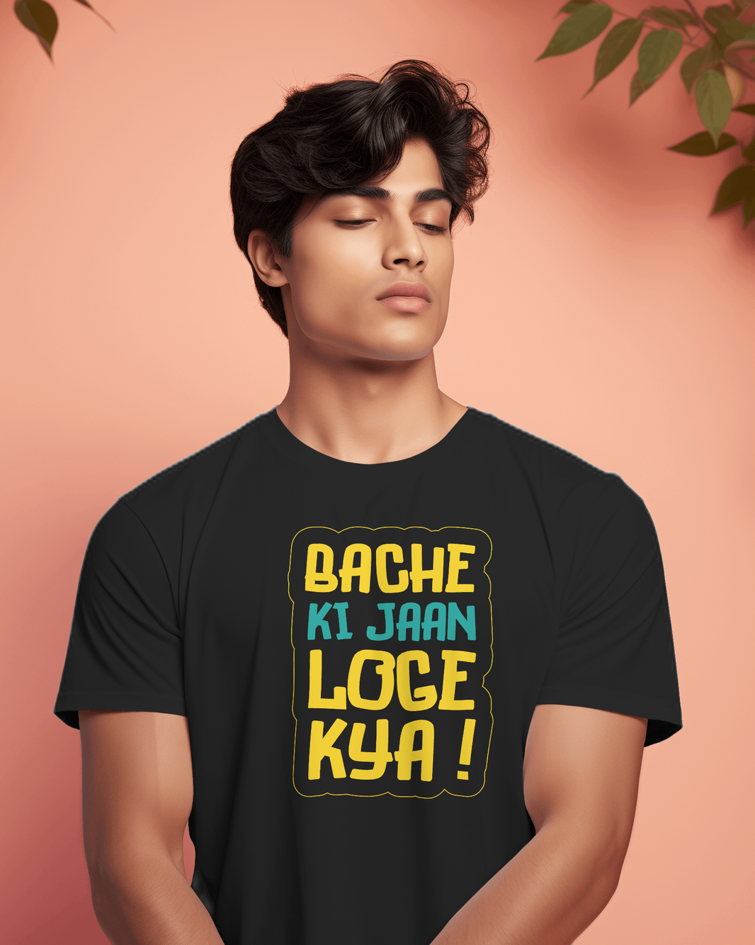 Men Half Sleeves T-Shirt - Bache Ki Jaan - Anu & Alex