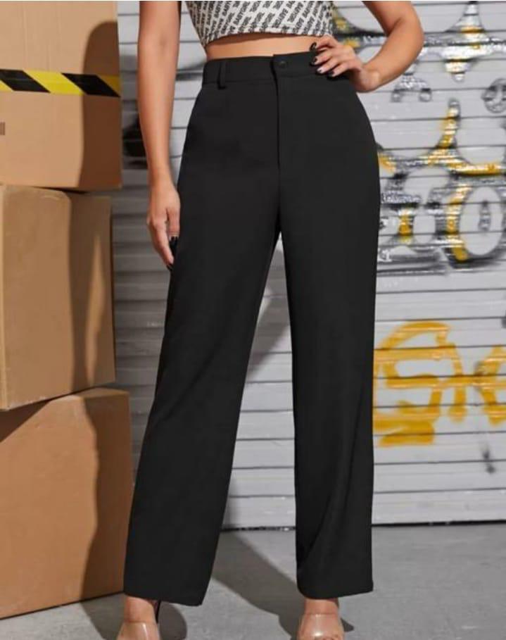 CHARCOAL BLACK TROUSERS FOR WOMEN