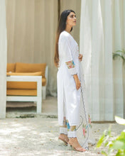 White Kurta with Trousers & With Dupatta