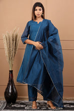 Women Samosa Kerosene Kurti Chanderi Silk Kurta with Trousers & With Dupatta