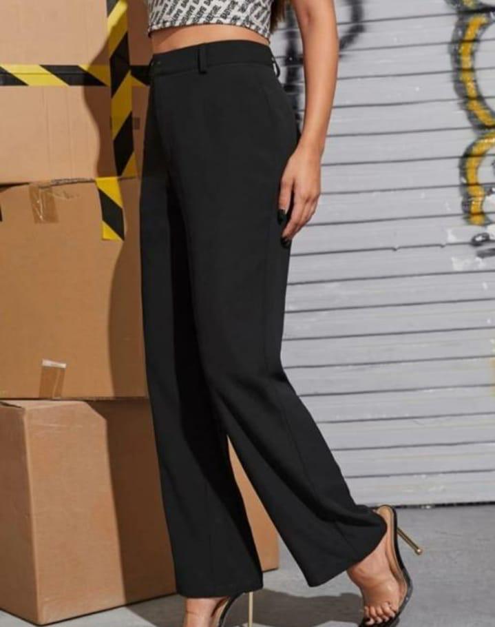 CHARCOAL BLACK TROUSERS FOR WOMEN