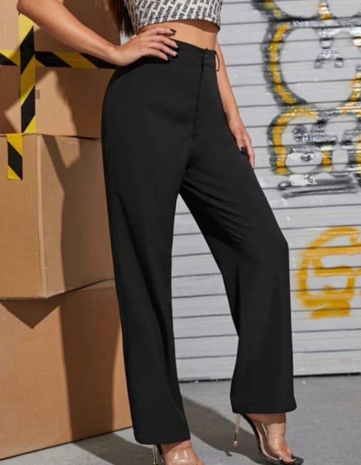 CHARCOAL BLACK TROUSERS FOR WOMEN