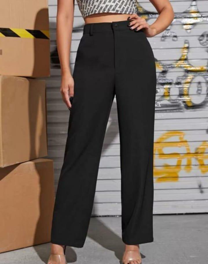 CHARCOAL BLACK TROUSERS FOR WOMEN