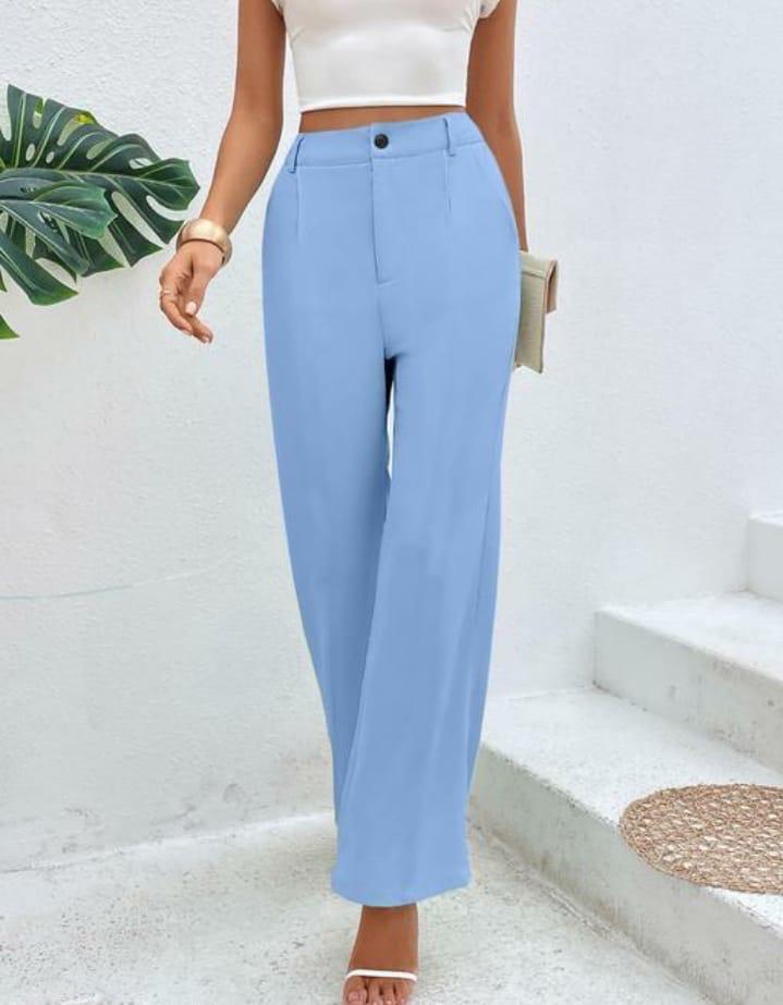 CERULEAN BLUE TROUSERS FOR WOMEN
