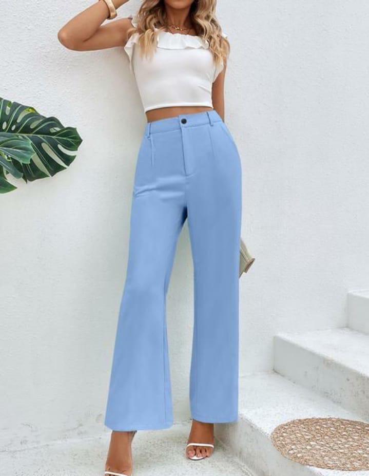 CERULEAN BLUE TROUSERS FOR WOMEN