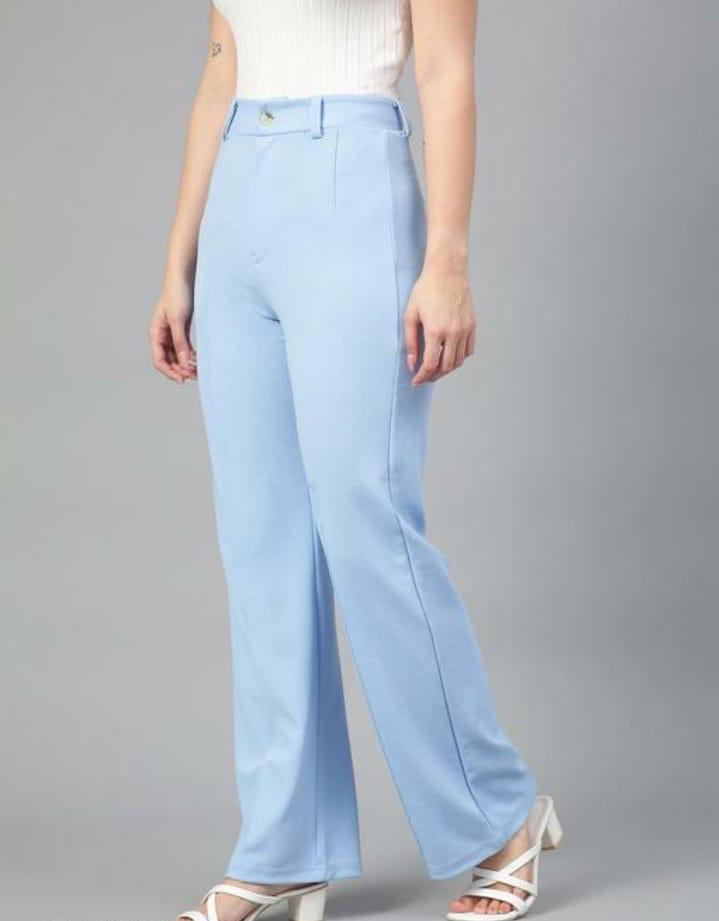 CERULEAN BLUE TROUSERS FOR WOMEN