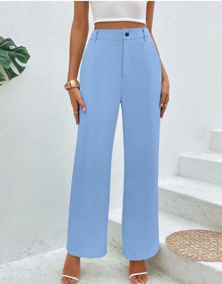 CERULEAN BLUE TROUSERS FOR WOMEN
