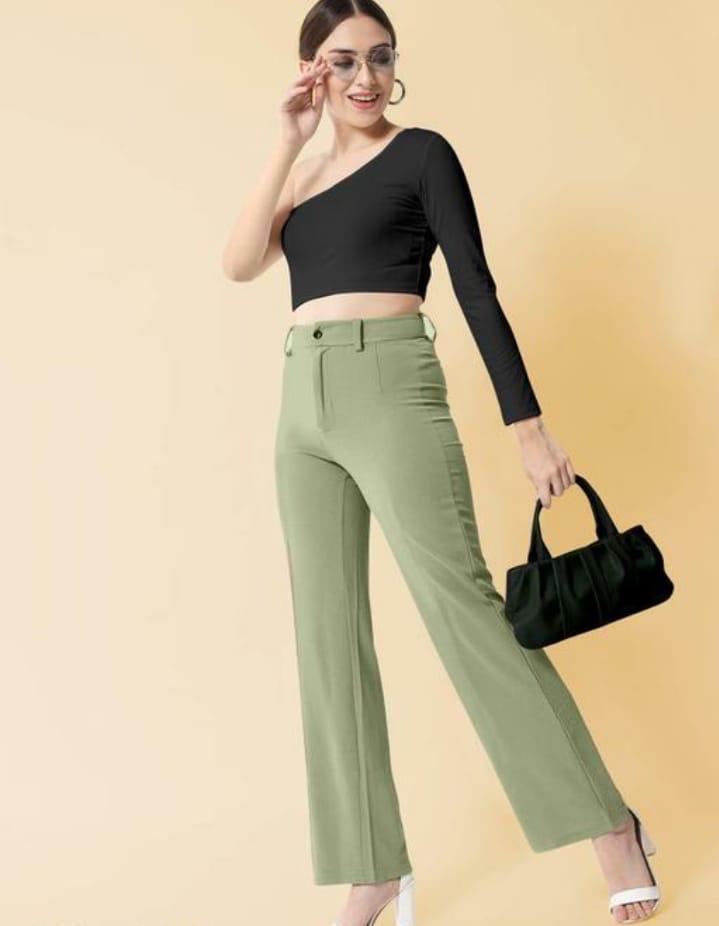 OLIVE GREEN TROUSERS FOR WOMEN