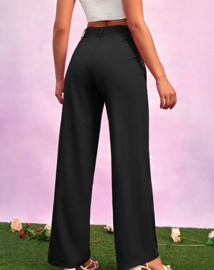CHARCOAL BLACK TROUSERS FOR WOMEN
