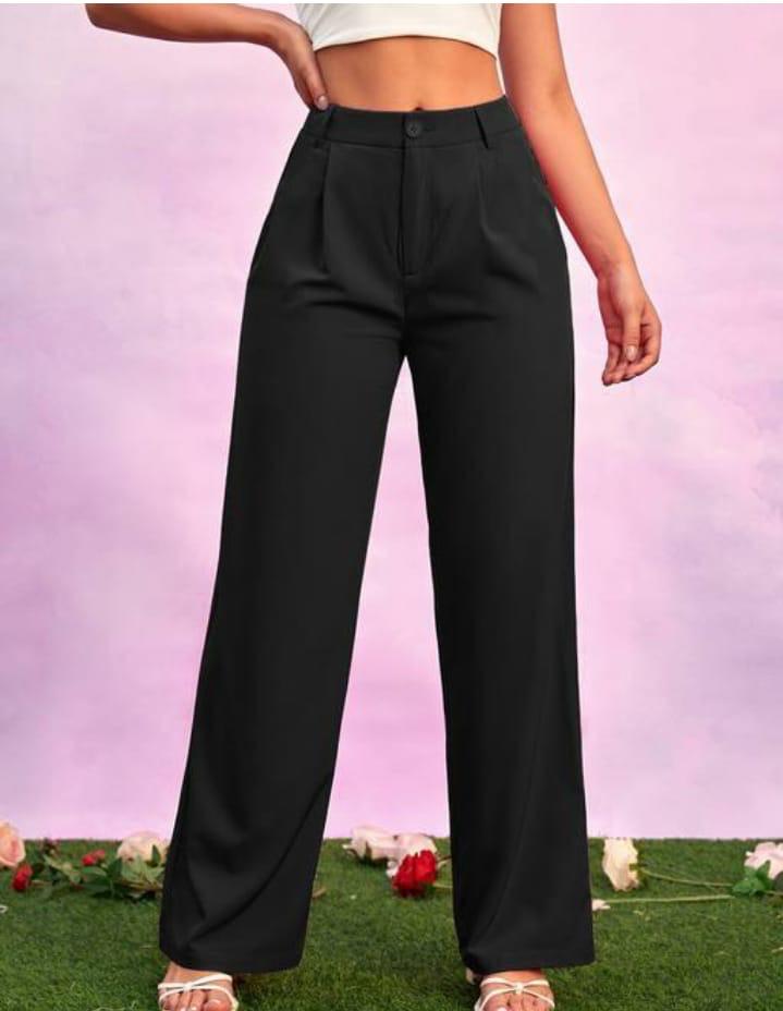 CHARCOAL BLACK TROUSERS FOR WOMEN