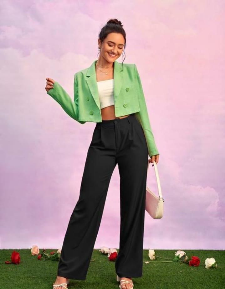 CHARCOAL BLACK TROUSERS FOR WOMEN