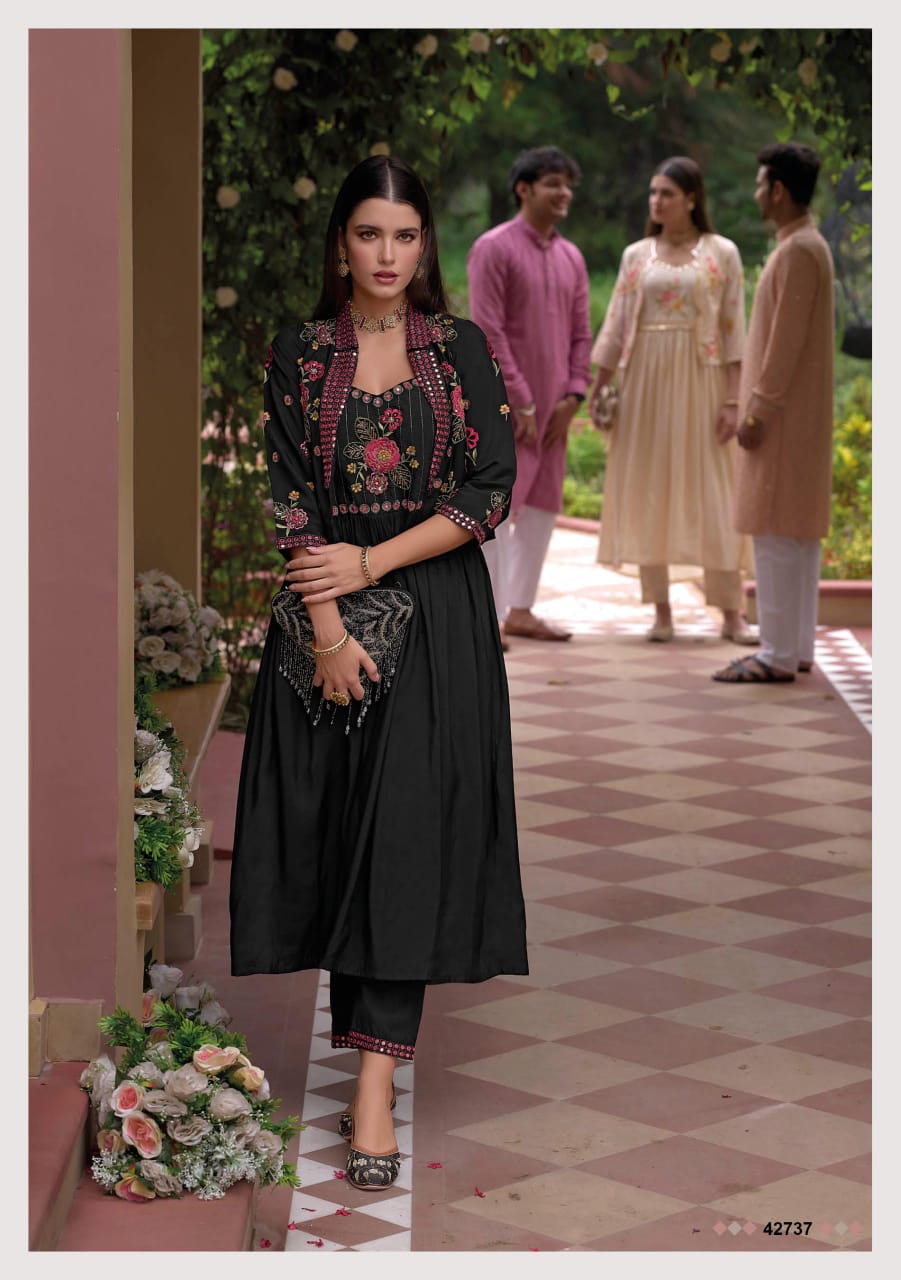 Women Pista Pure Viscouse Silk Kurta with Trousers & With Dupatta