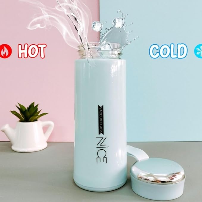 Nice Print Glass Water Bottle with Foodgrade Silicone Plastic - 400ml | Glass Bottle | Leak Proof | BPA Free | For School or College | Easy to carry | Multicolour PACK OF 1
