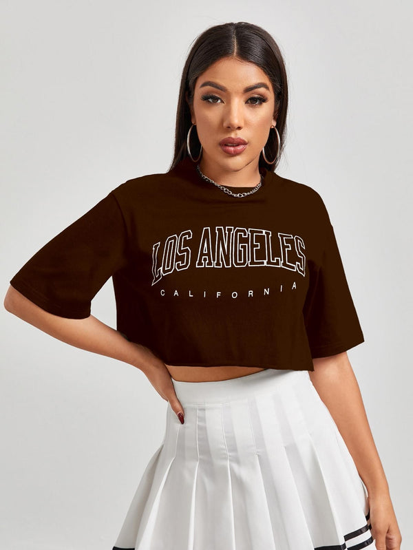 AAHWAN Women's Typography Front Print Crop Top - Anu & Alex