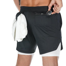 2 in 1 Running Shorts Built in Base Layer Pants Pocket - Anu & Alex