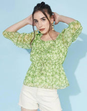 Casual Regular Sleeves Floral Print Top For Women's - Anu & Alex