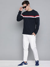 Cotton Solid With Striped Full Sleeves T-Shirt - Anu & Alex