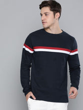 Cotton Solid With Striped Full Sleeves T-Shirt - Anu & Alex