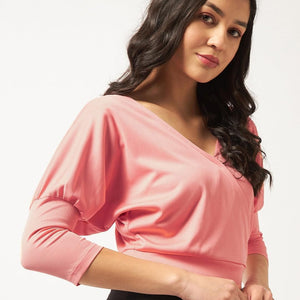 Women's Solid Kimono Rib Top For Women's - Anu & Alex