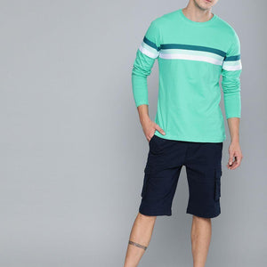 Cotton Color Block Full Sleeves T-Shirt - Anu & Alex