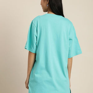 Difference of Opinion Women's Cotton Typographic Oversized T-Shirt - Anu & Alex