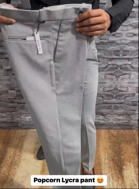 Popcorn Fabric Ankle Length Trouser For Men's - Anu & Alex