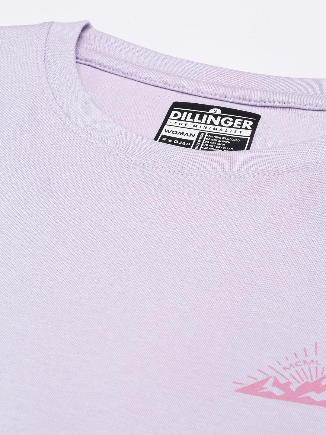Dillinger Women's Lavender Graphic Oversized T-Shirt - Anu & Alex