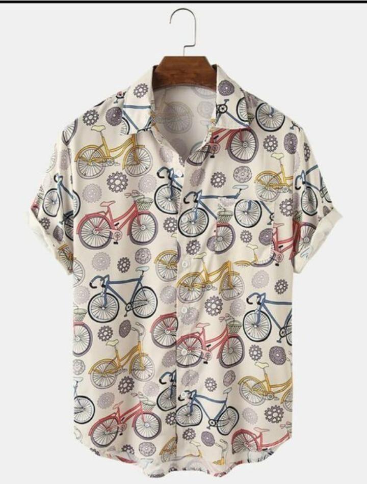 Cotton Printed Half Sleeves Regular Fit Mens Casual Shirt - Anu & Alex