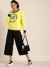 Dillinger Women's Yellow Typographic Oversized Sweatshirt - Anu & Alex