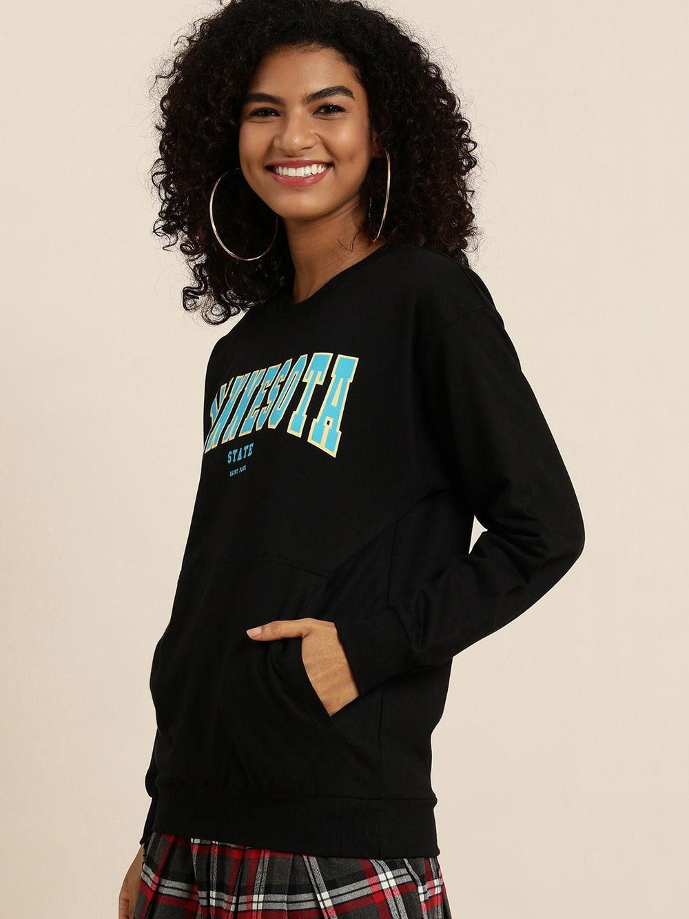 Dillinger Women's Black Typographic Oversized Sweatshirt - Anu & Alex