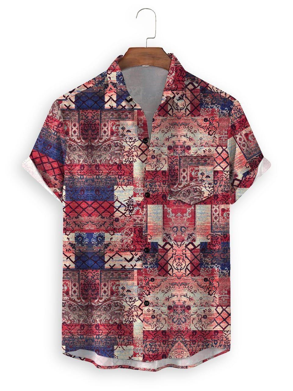 Cotton Printed Half Sleeves Regular Fit Casual Shirt - Anu & Alex