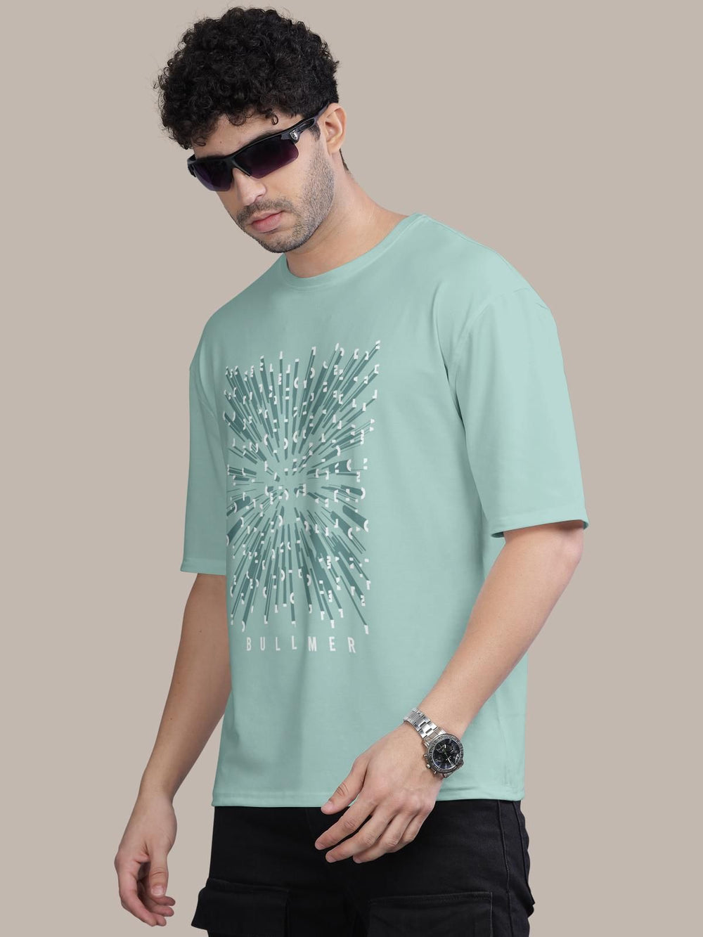 Trendy Cotton Blend Graphic Print Oversized T-Shirt for Men's - Anu & Alex