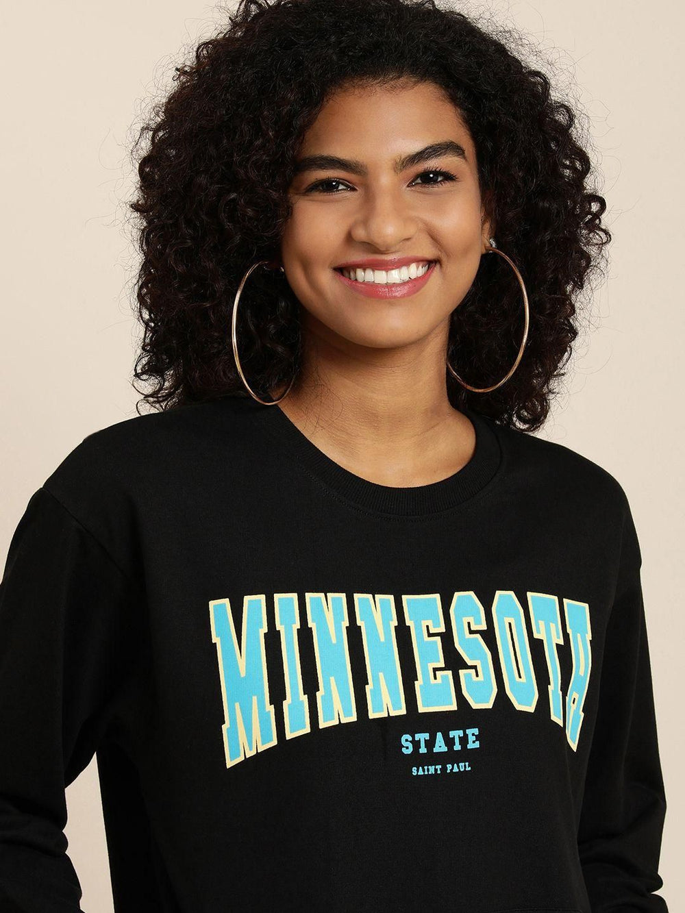 Dillinger Women's Black Typographic Oversized Sweatshirt - Anu & Alex