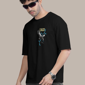 Trendy Cotton Blend Graphic Print Oversized T-Shirt for Men's - Anu & Alex