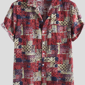 Cotton Printed Half Sleeves Regular Fit Mens Casual Shirt - Anu & Alex