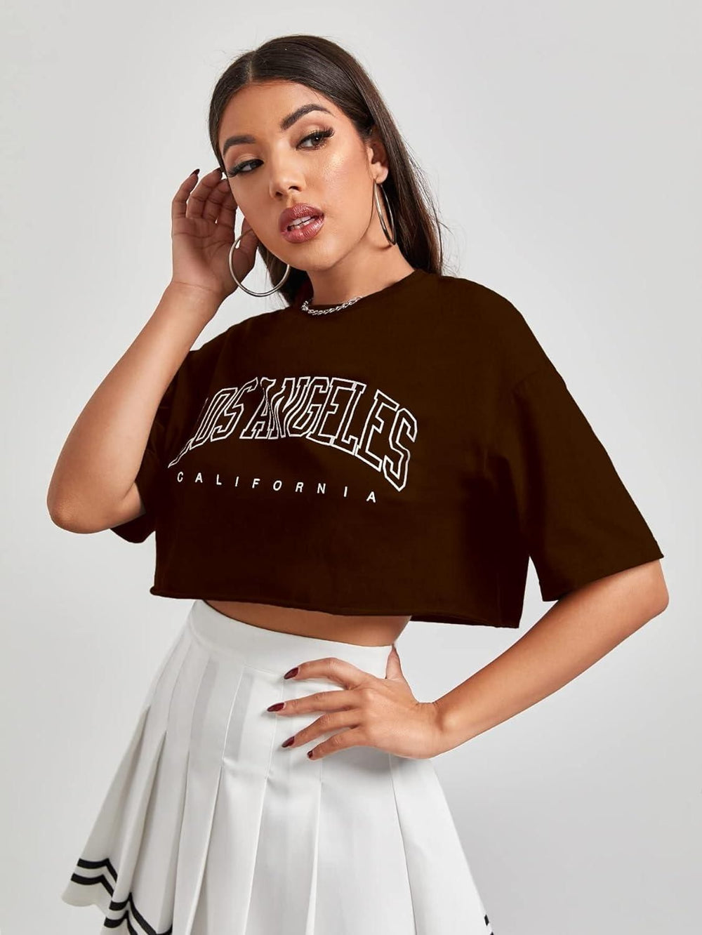 AAHWAN Women's Typography Front Print Crop Top - Anu & Alex