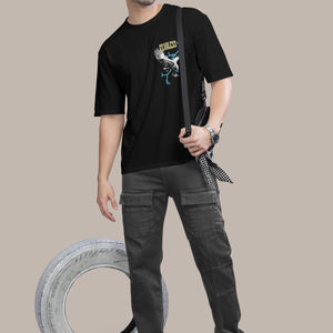 Trendy Cotton Blend Graphic Print Oversized T-Shirt for Men's - Anu & Alex