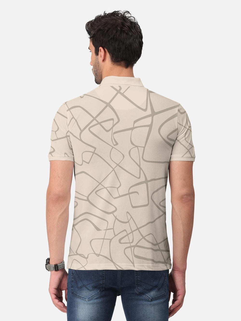 Trendy Graphic Print Half Sleeve Polo T-Shirt for Men's - Anu & Alex